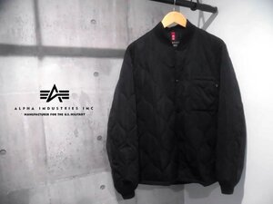 ALPHA INDUSTRIES アルファ インダストリーズ QUILT JACKET 中綿 キルティング ジャケットXL/ミリタリーブルゾン/黒ブラック/メンズ/TA1646