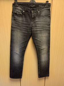 国内正規 17AW Saint Laurent Paris サンローランパリ D01 M/SL-LW スリム ブラック デニム 29 483051 YB805