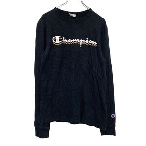 champion 長袖 プリント Tシャツ S ブラック チャンピオン ロンT ロングTシャツ 古着卸 アメリカ仕入 a505-5186