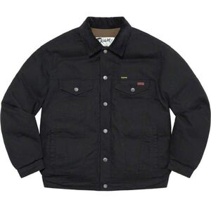 XL◆ 未使用 半タグ付 Supreme Schott Canvas DownTrucker Jacket シュプリーム ショット キャンバス ダウンジャケット ブラック 黒