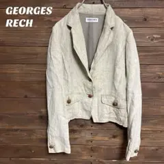 ♦︎【ジョルジュレッシュ】GEORGES RECH 麻ジャケット　胡桃ボタン　M