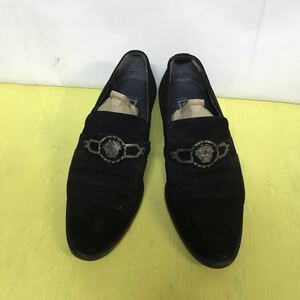 GIANNI VERSACE ビジネスシューズ 1085 6 1/2 メンズ ジャンニベルサーチ ローファー スエード