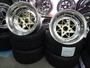 リアル3Pスターシャーク（ゴールド）９Ｊ-14　10Ｊ-14　トーヨープロクセス　195/45Ｒ14　225/40Ｒ14　旧車