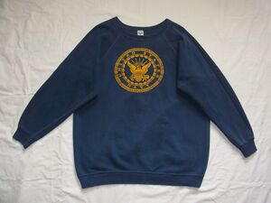 ☆ 60s ビンテージ ARTEX U.S.NAVY USN ラグラン スウェット sizeXL ネイビー ☆USA古着 脇ガゼット ミリタリー USMA USAFA 70s ナス紺