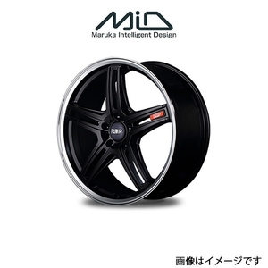 MID RMP 520F アルミホイール 4本 MPV LY3P(18×7J 5-114.3 INSET48 セミグロスブラック/リムポリッシュ)