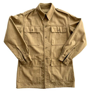 【Vintage】イギリス軍 サファリジャケット WAR AID ヘリンボーン HBT 米軍 ミリタリー MADE IN USA