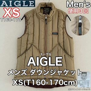 超美品 AIGLE(エーグル)メンズ ダウン ジャケット XS(T160-170cm)ベスト 使用3回 アウトドア スポーツ 防風 ヤマトインターナショナル(株)