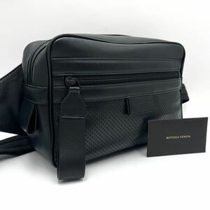 【入手困難/近年モデル】 BOTTEGA VENETA ボッテガヴェネタ レッジェーロ メンズ ボディ ウエストポーチ ショルダーバッグ レザー 本革 黒 