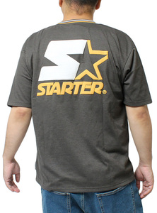 【新品】 2L スミクロ STARTER スターター 半袖 Tシャツ メンズ 大きいサイズ ビッグ ロゴ プリント クルーネック カットソー