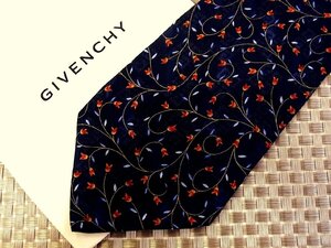 ♪31028C♪良品【花 植物 柄】ジバンシィ【GIVENCHY】ネクタイ