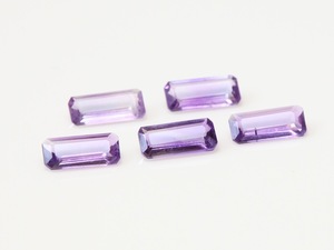 綺麗なアメシスト 3x7mmオクタゴンのロット 5ケで1.75ct