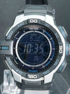 超美品 CASIO カシオ PROTREK プロトレック PRG-270-7 デジタル ソーラー 腕時計 ビッグフェイス ラバーベルト ステンレス 動作確認済み