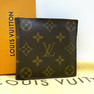 302 極美品 ルイヴィトン LOUIS VUITTON ポルトフォイユ・マルコ NM 新型 モノグラム キャンバス 二つ折り財布 ウォレット レザー M62288