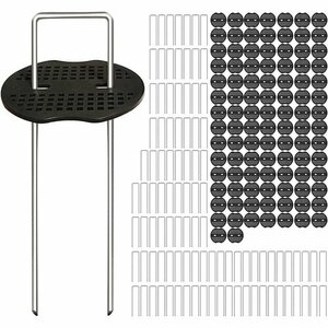 防草シート 園芸用20cm*4cm*20cm 人工芝固定用 杭 付き 100本セッ Uピン AOKKR 固定ピン 327