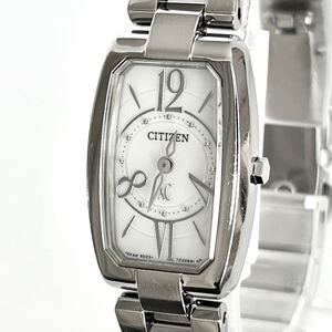 【稼働】磨き済み シチズン CITIZEN クロスシー レディース 腕時計 ソーラー 美品 白文字盤 s1912