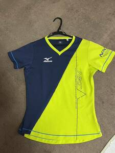 中古　バレー　練習着　ミズノ　MIZUNO　NX-T　L　レディース　格安　人気　ライム　黄　紺