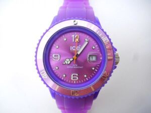 アイスウォッチ ice watch パープル クォーツ デイト 動品