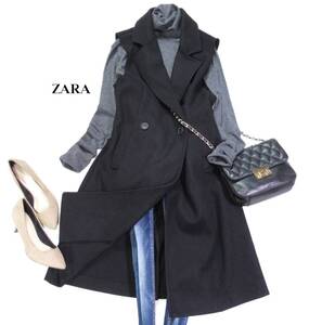 ザラ ZARA 大人素敵スタイル☆ ロング ベスト ジレコート XS