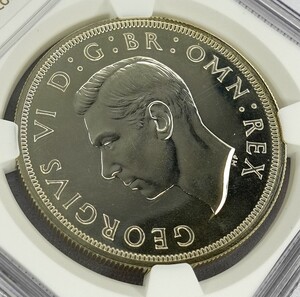 1937年 イギリス ジョージ6世　クラウン プルーフ銀貨 NGC PF65 アンティークコイン　Britain CROWN 1937 Silver Coin 