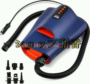 電動エアーポンプ 空気ポンプ DC12V 20PSI 空気入れ&空気抜き両対応 自動停止機能 SUP用 小型