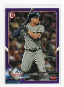 2018 Topps Bowman [GIANCARLO STANTON/ジャンカルロ・スタントン] Purple Parallel Card (パープルパラレルカード) MLB New York Yankees