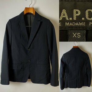 【送料無料 国内正規品 ポーランド製 】A.P.C. (APC) アーペーセー コットン100％ ブラック 2つボタン 2B テーラード ジャケットXS