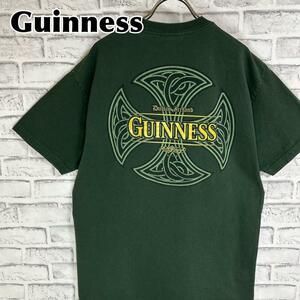 Guinness ギネスビール バックプリント センターロゴ Tシャツ 半袖 輸入品 春服 夏服 海外古着 会社 企業 酒造