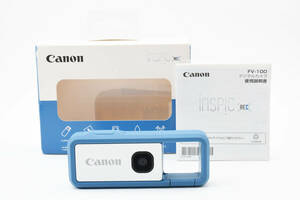 ★超極上美品★CANON キヤノン カメラ iNSPiC REC ブルー (小型/防水/耐久) アソビカメラ FV-100 BLUE★7411