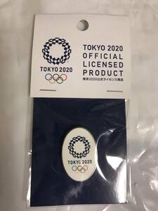 【2020 東京オリンピック】ピンバッジ　楕円形　白　新品未使用/未開封