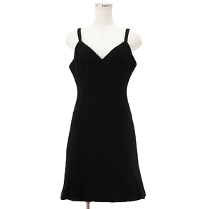 【極美品】シャネル ヴィンテージ C-TK-5914 94P LBD ツイード キャミソール ワンピース レディース 38 黒 CHANEL カール ラガーフェルド期