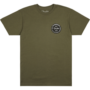 Fender フェンダー Stratocaster 70th Anniversary Badge Tee Olive Tシャツ