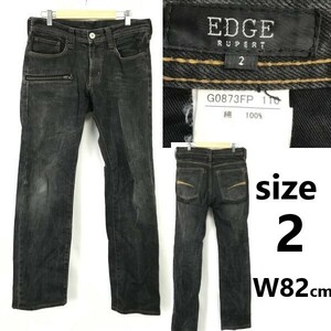 EDGE RUPERT/エッジ ルパート★ジップポケット/黒デニムパンツ/ジーンズ【メンズ2/股下78cm/black】コットン/ズボン/Pants/Trouser◆pBH729