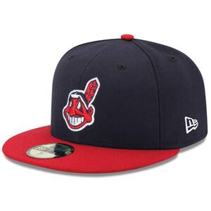 USA正規品 「7.1/4」 希少 ワフー酋長 Newera ニューエラ 59FIFTY クリーブランド Indians インディアンス 紺 赤 MLB メジャー Home