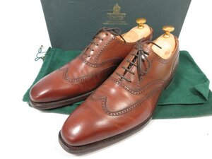 美品 【クロケット&ジョーンズ CROCKETT&JONES】 DRUMMOND ドラモンド レザー 内羽根 シューズ 靴 (メンズ) size7.5E 茶 □30MZA6417□