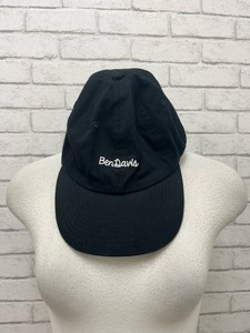 (J05650) ベンデイビス/BEN DAVIS 刺繍 ロゴ キャップ CAP ベースボールキャップ 帽子 コットン ブラック　中古品