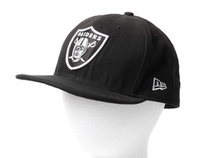 ■ ニューエラ x レイダース ベースボール キャップ 61.5cm / 古着 NEW ERA 帽子 NFL オフィシャル アメフト 59FIFTY RAIDERS ブラック 黒