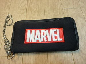 n110u　中古　長財布　ラウンドファスナー　黒　MARVEL　マーベル　ブラック