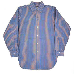 美品 USA製 1950s Brooks Brothers L/S Cotton shirts L Navy ヴィンテージ ブルックスブラザーズ コットンシャツ VINTAGE ストライプ 紺