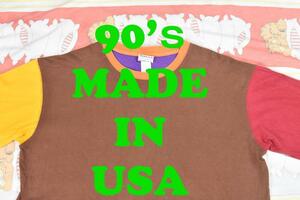 90’ｓ Tシャツ クレイジーパターン 12428c USA製 綿100％ 00