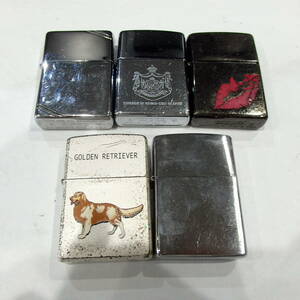 1円スタート激レア 未使用含む ZIPPO ジッポー GOLDEN RETRIEVER シルバー 他 オイルライター 5点セット まとめ 30885 11-2