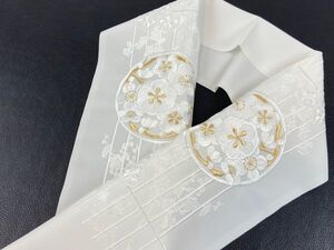 ▼三作▼送料無料　礼装用　豪華　刺繍半衿　シルエリー　日本製　Ｄ325