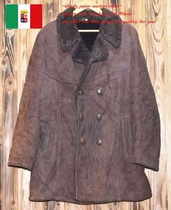 ★イタリア直輸入★良質　本革　レザー　ダブルコート XXL（M-512)　メンズ　おすすめ 毛皮