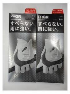 ■PRGR HIGH GRIP HAND GLOVE プロギア ハイグリップ ハンド メンズグローブ x 2枚【24cm/BK】PG-319『すべらない、雨に強い』