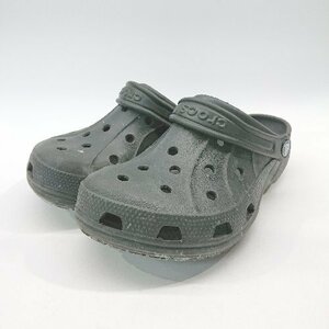 ◇ crocs クロックス 無地 メッシュ toto プレーントゥ シンプル サンダル サイズM6W8 ブラック レディース メンズ E