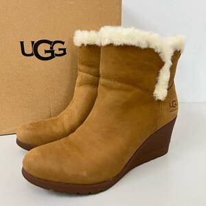 UGG アグ ムートン ブーツ レザー W DEVORAH ブラウン系 US5.5 箱付き