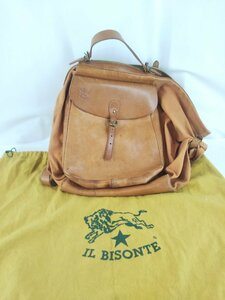 IL BISONTE イル ビゾンテ 2way リュック トートバッグ ブラウン 茶色 レザー 革 ヌメ革 メンズ レディース バックパック