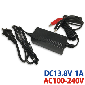 鉛 (液入り) バッテリー用 充電器 DC 13.8V 1A AC100V-240V 12v スクーター 密閉型 開放型 バッテリーチャージャー