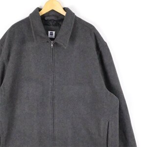 古着 大きいサイズ GAP ギャップ キルティングライター 長袖ウールスウィングトップ メンズUS-2XLサイズ 無地 杢グレー系 tn-2056