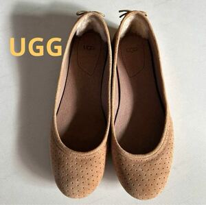 UGG アグ　スエード　バックリボン　フラットシューズ　W 6 23cm