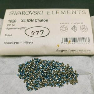 ☆ほぼ未使用 SWAROVSKI スワロフスキー ヴィンテージ ルース 約770個 1028 14PP 10gross Aquamarine アクアマリン 裸石 グルーデコ R-171